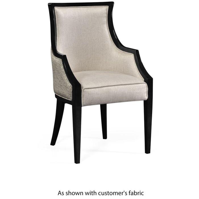 Jonathan Charles Dining Chair with Arms Smoked Grey Eucalyptus in COM 1