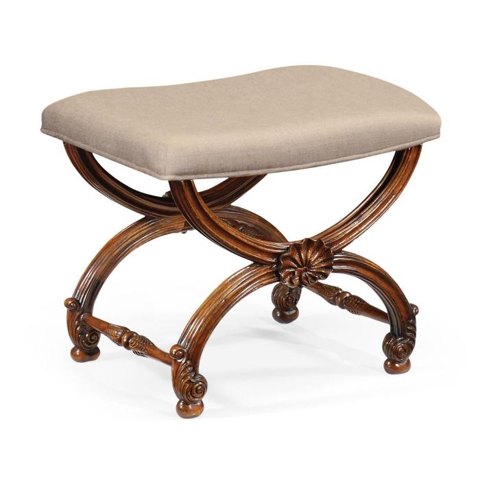 Jonathan Charles Stool with Scallop Shell in Walnut - Mazo 1