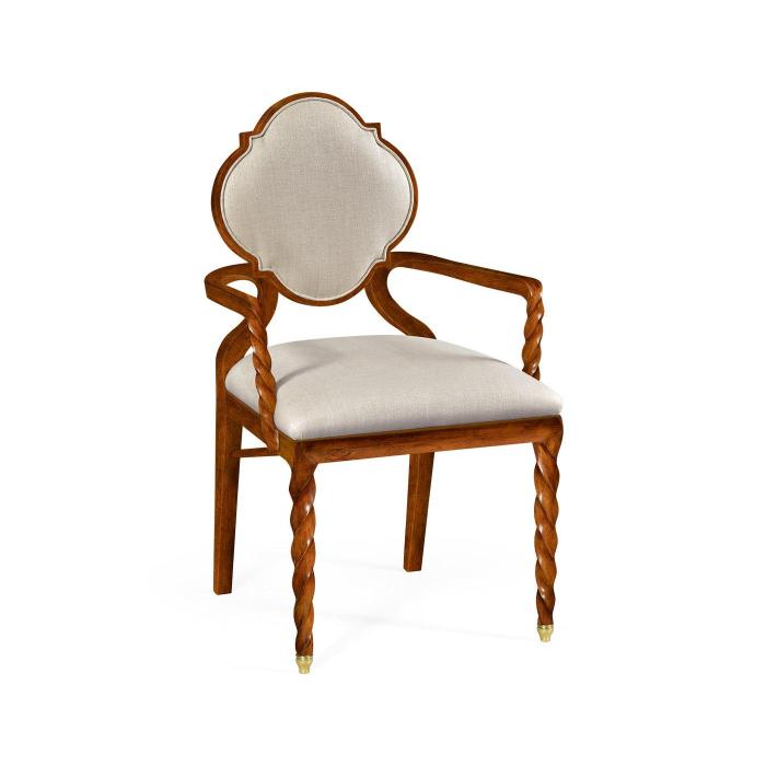 Jonathan Charles Dining Chair with Arms Barley in Walnut - Mazo 1