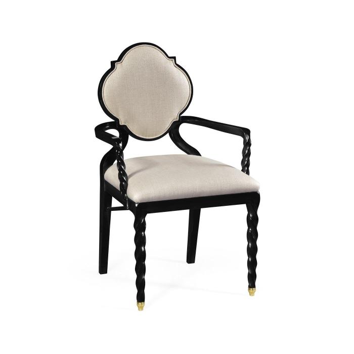 Jonathan Charles Dining Chair with Arms Barley in Black - Mazo 1