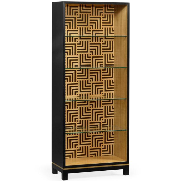 Jonathan Charles Bookcase Geometric with Glass Shelves 1