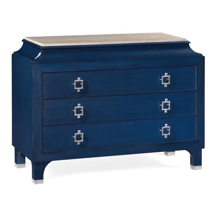 Jonathan Charles Chest of Drawers Doha in Oak - Blue 1