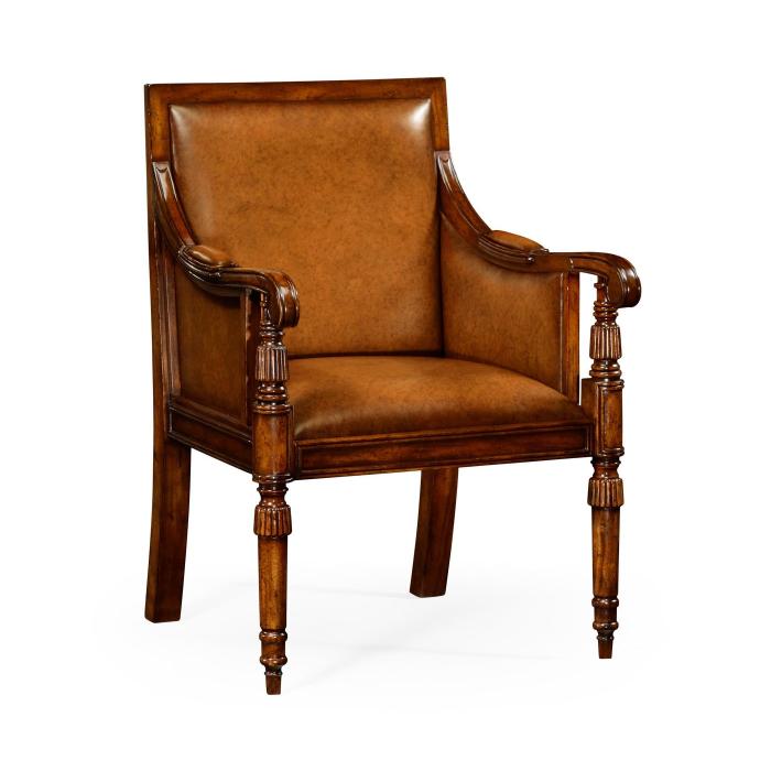 Jonathan Charles Occasional Chair Bergere - Chestnut Leather 1