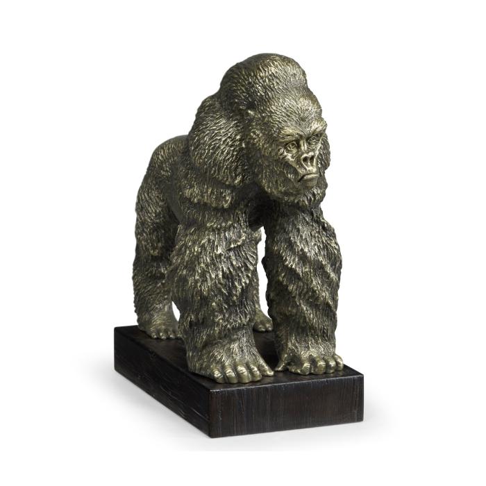 Jonathan Charles King Kong Statue on Base - Light Brass 2