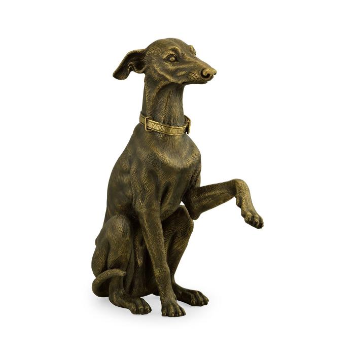 Jonathan Charles Whippet Dog Figurine in Light Brass 1