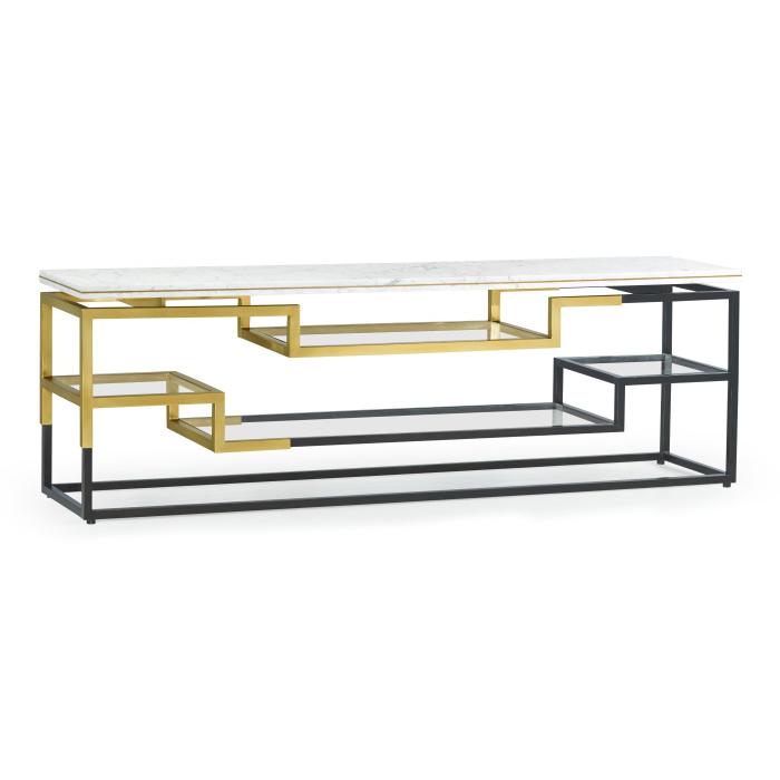 Jonathan Charles Low Console Table Multi-Tier 1