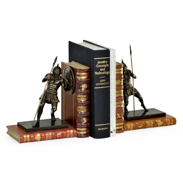 Jonathan Charles Bookends Roman Gladiator with Faux Books 1