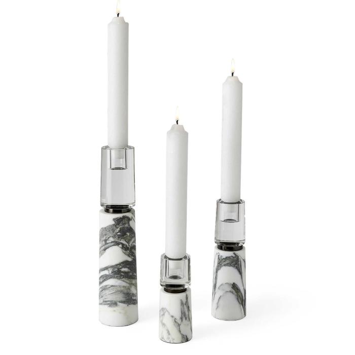 Black Label Optic Candleholders - Marble, Set of 3 1