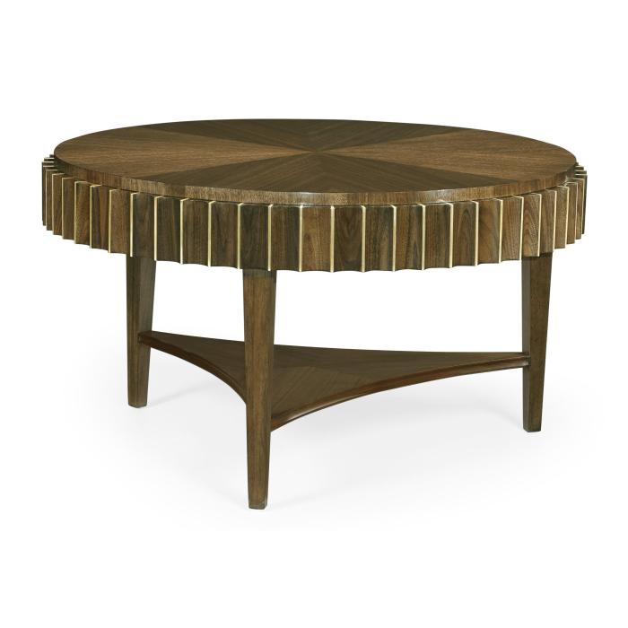 Jonathan Charles Round Coffee Table Reeded 1