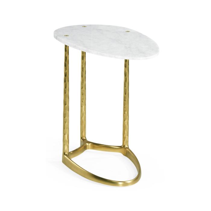 Jonathan Charles Supper Table in Satin Gold Brass 1
