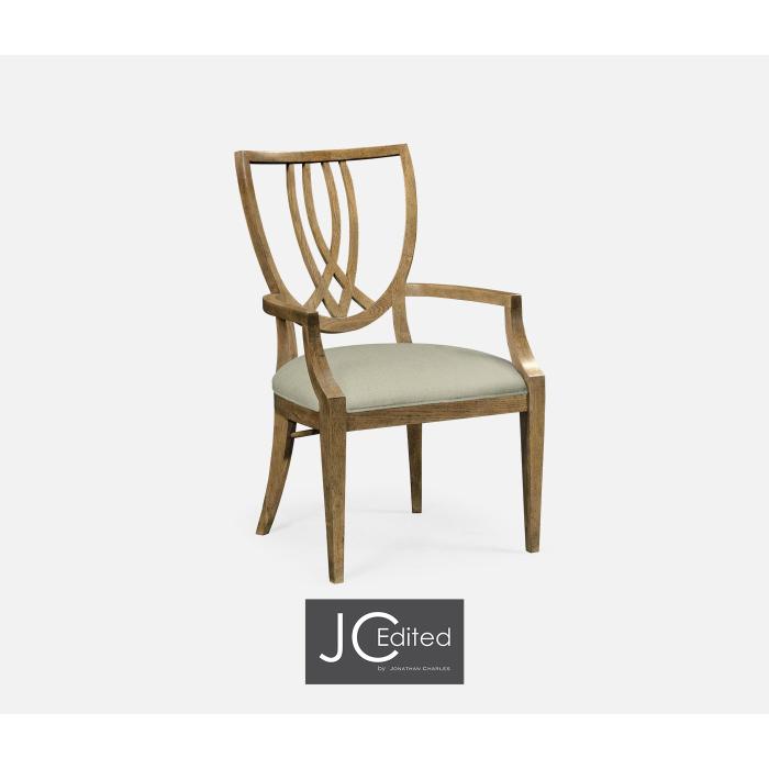 Jonathan Charles Dining Chair with Arms English Shield Back in Mazo 1