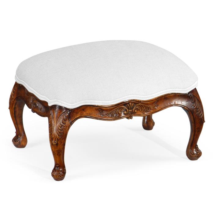 Jonathan Charles Small Footstool French Provincial in Walnut - COM 1
