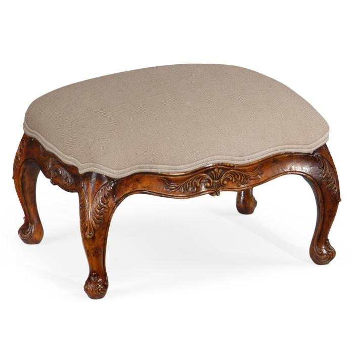 Jonathan Charles Small Footstool French Provincial in Walnut - Mazo 1