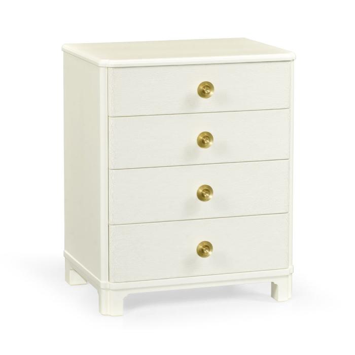 Jonathan Charles Small Chest of Four Drawers Crackle Ceramic Lacquer 1