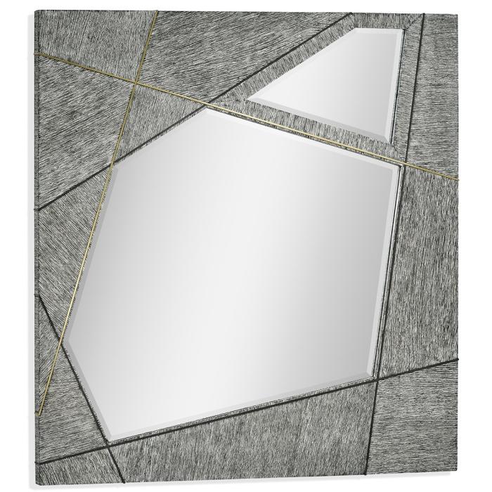 Jonathan Charles Square Mirror Geomteric - Dark French Oak 1