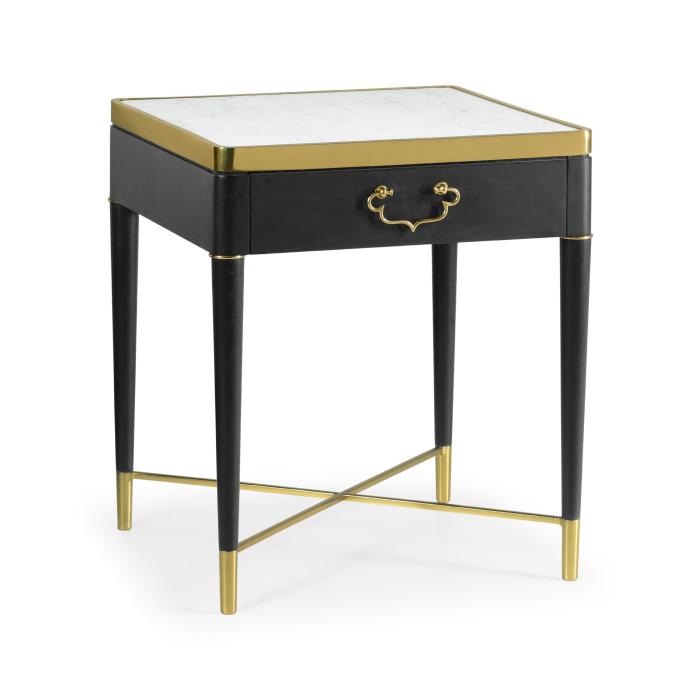 Jonathan Charles Square End Table in Ebonised Oak 1