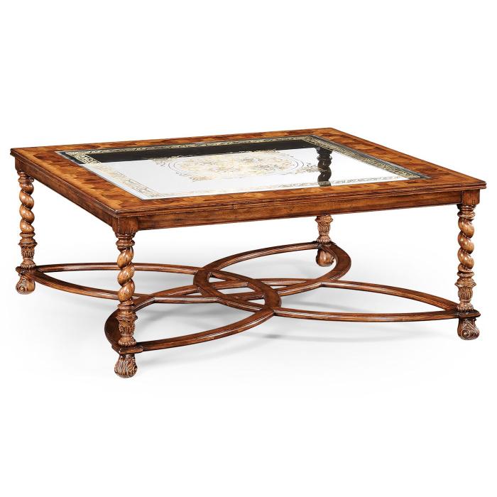 Jonathan Charles Large Square Coffee Table Oyster - Eglomise Top 1