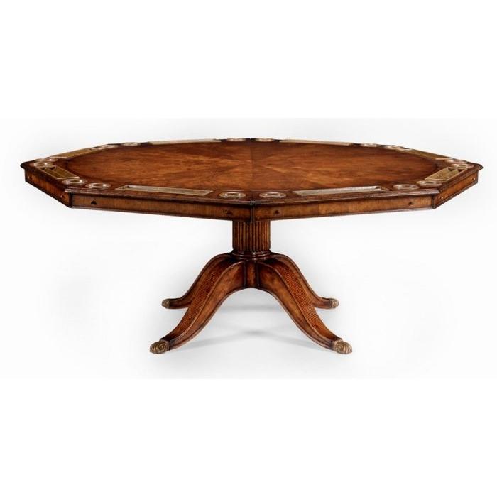 Jonathan Charles Round Dining Table Regency with Cabinet for Leaves 1