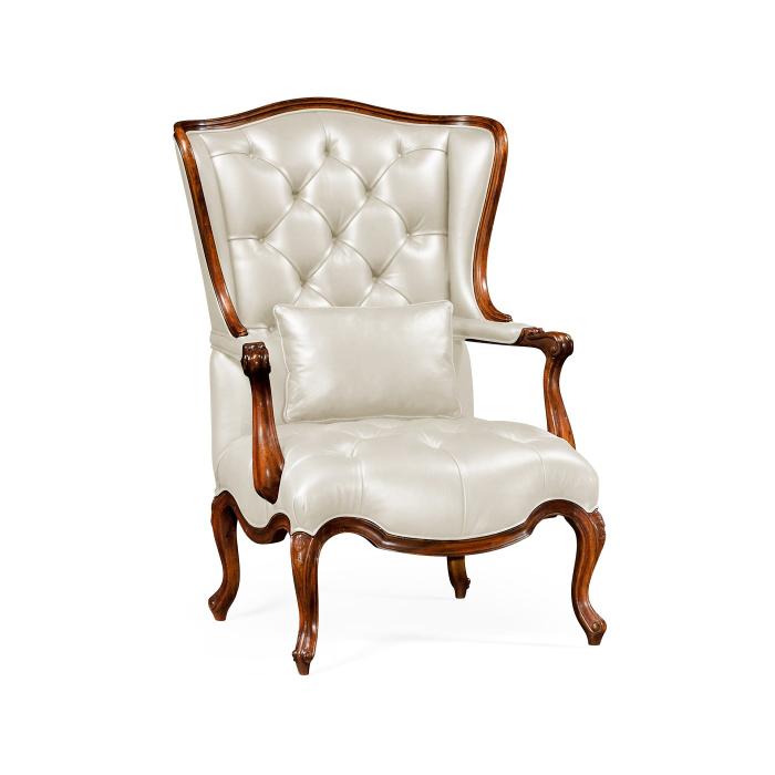 Jonathan Charles Wing Back Chair Monarch - Cream Leather 1