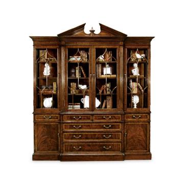 Triple Mahogany Display Cabinet with Drawers