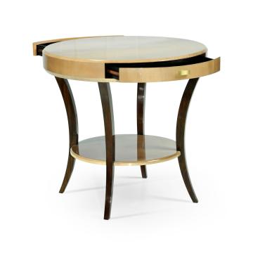 Round Side Table with Drawer Art Deco