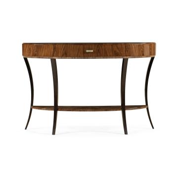 Demilune Console Table with Drawer High Lustre Large