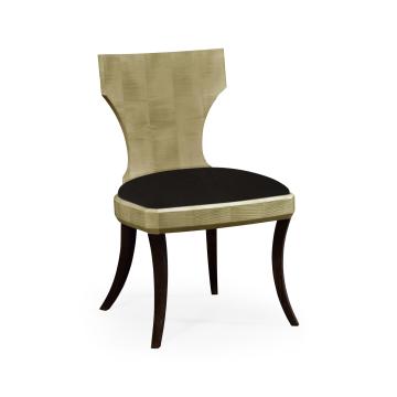 Dining Chair Klismos in Champagne - Brown Leather
