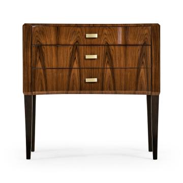 Bedside Chest of Drawers High Lustre Curved