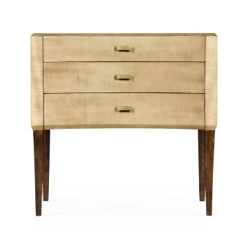 Jonathan Charles curved chest of drawers with brass handles