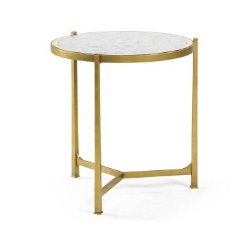 Large Round Lamp Table Contemporary in Eglomise - Gilded