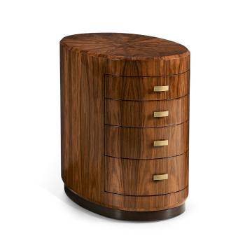 Oval Chest of Drawers with Brass Handles (High Lustre)