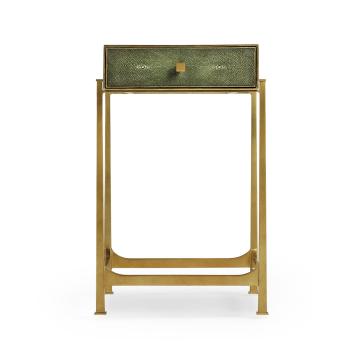 Green faux shagreen gilded side table