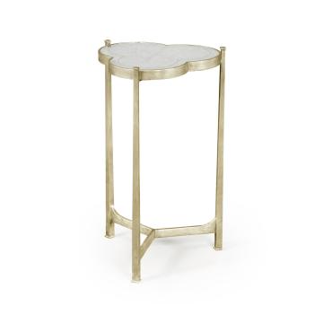 Accent Table Trefoil in Eglomise - Silver