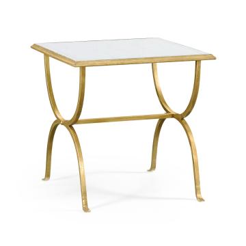 √É‚Ä∞glomis√É¬© & gilded iron square side table