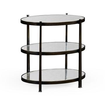 √É‚Ä∞glomis√É¬© & bronze iron three-tier table (Small)