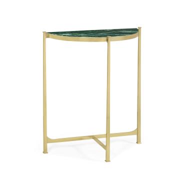 *NS*Small Demilune Console Table Contemporary - Green Napoly Marble
