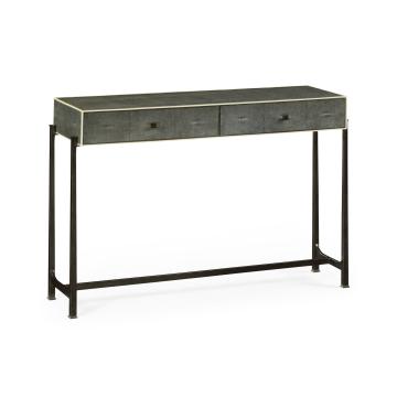 Console Table 1930s in Anthracite Shagreen - Bronze
