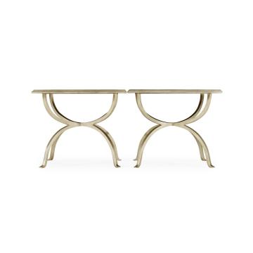Coffee Table Contemporary Set of 2 - Silver