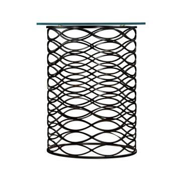 Interlaced bronze & glass side table