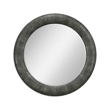 Round Mirror 1930s - Anthracite Shagreen