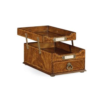 Letter Tray Victorian with Drawer - Crotch Walnut