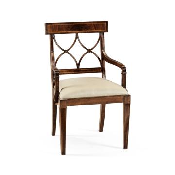 Regency Mahogany Curved Back Arm Chair