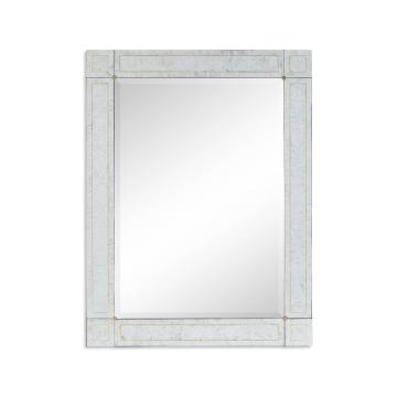 Rectangular mirror with √É¬©glomis√É¬© gilt borders