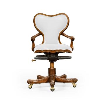 Double Lobed Shaped Mahogany Office Chair