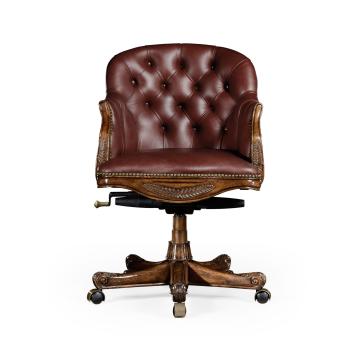 Chesterfield Style Mahogany Office Chair