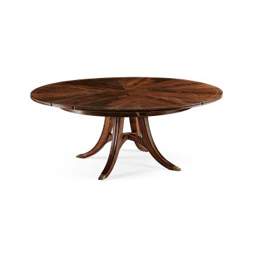 Mahogany Round Extending Dining Table 150 - 187cm