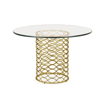 Round Dining Table Interlaced - Gilded
