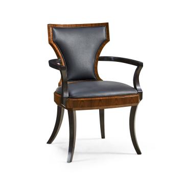 Dining Chair with Arm High Lustre Santos in Dark Chocolate Leather