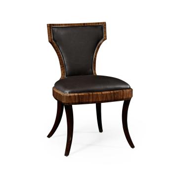 Dining Chair Satin Santos in Dark Chocolate Leather