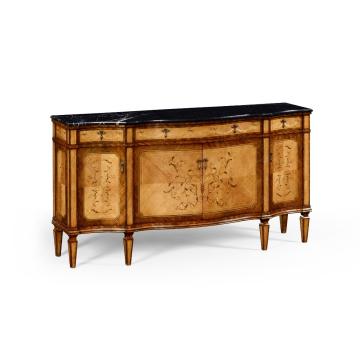 Serpentine Sideboard Louis XV with Marble Top